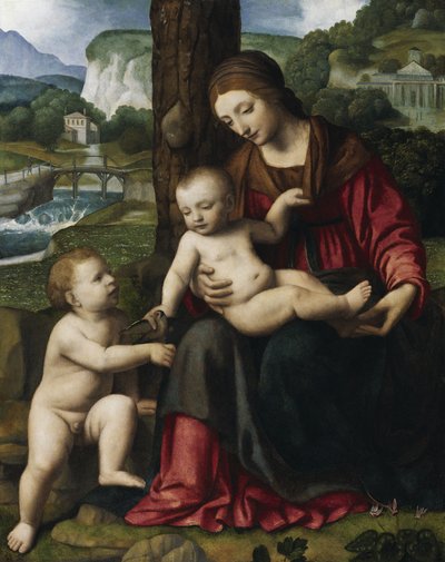 Madonna con Niño y San Juanito de Bernardino Luini